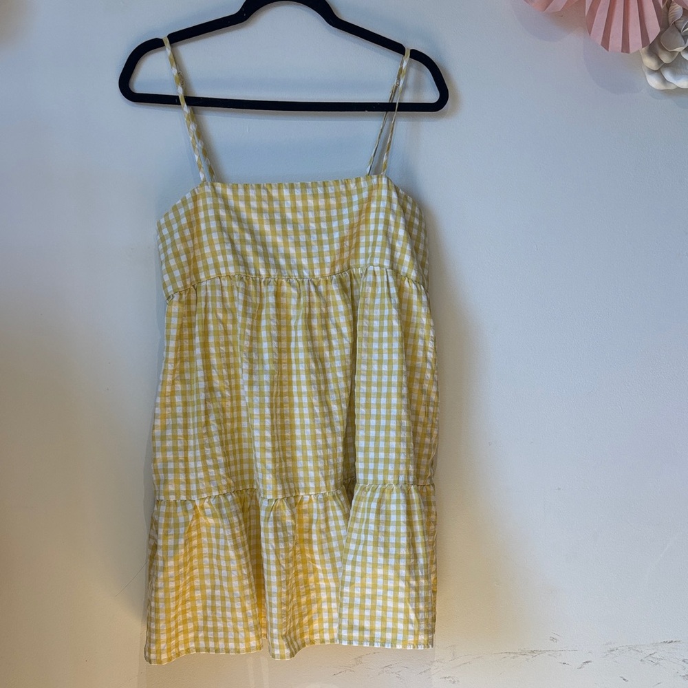 Yellow Gingham Women’s Mini Dress size L